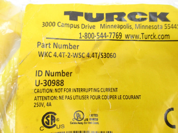 TURCK WKC4.4T-2-WSC4.4T/S3060 U-30988 250V 4A NSMP