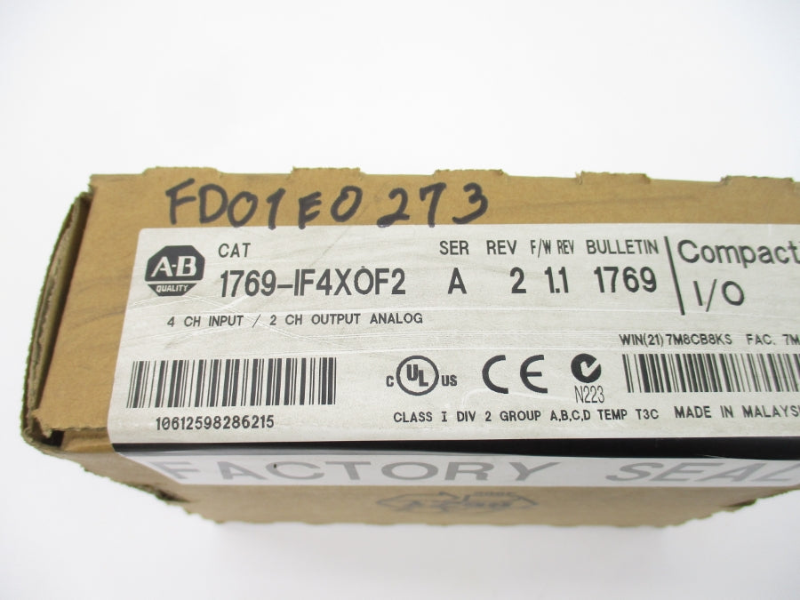 ALLEN BRADLEY 1769-IF4XOF2 SER. A F/W 1.1 DATE: 2008 REV. 2 NSFS
