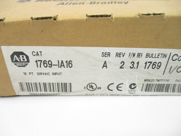 ALLEN BRADLEY 1769-IA16 SER. A F/W 3.1 120VAC REV. 2 NSFS