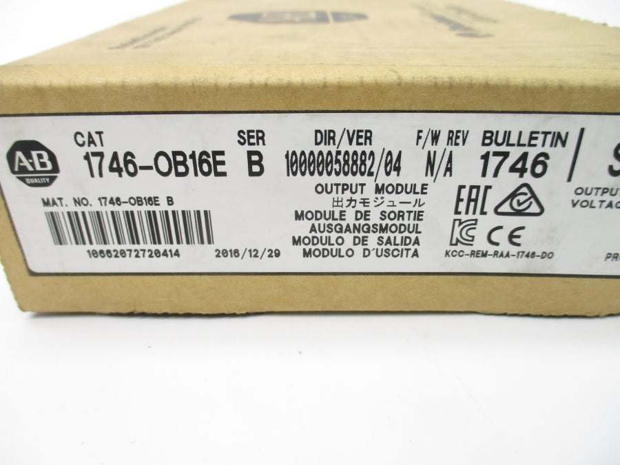 ALLEN BRADLEY 1746-OB16E SER. B 10-30VDC DATE: 2016 NSFS