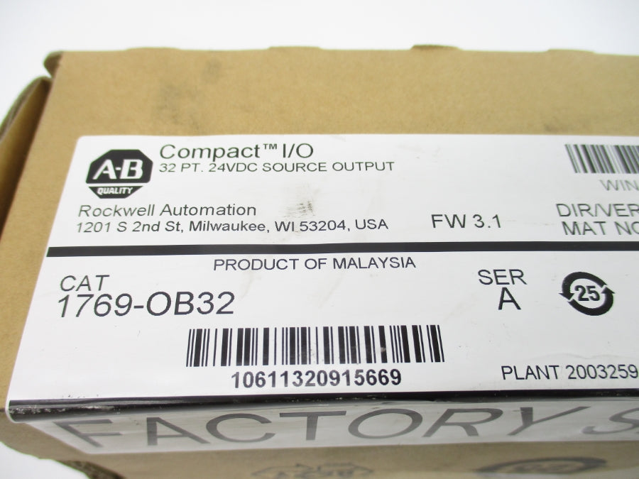 ALLEN BRADLEY 1769-OB32 SER. A F/W 3.1 24VDC DATE: 2017 NSFS