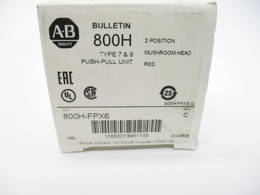 ALLEN BRADLEY 800H-FPX6 SER. C (WH) NSMP