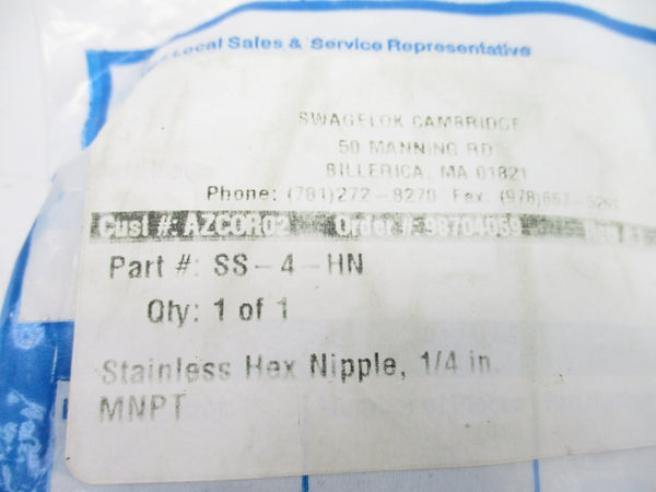 SWAGELOK SS-4-HN NSMP