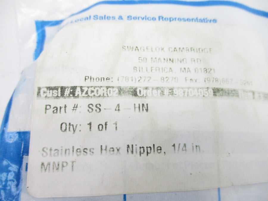 SWAGELOK SS-4-HN NSMP