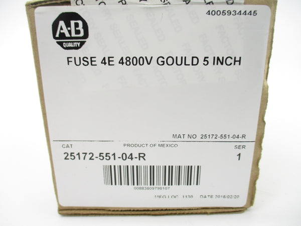 ALLEN BRADLEY 25172-551-04-R 4800V DATE: 2016 (BR/WH) NSFS