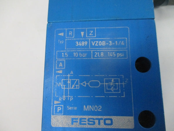 FESTO VZOB-3-1/4 3489 21.8-145PSI NSNP