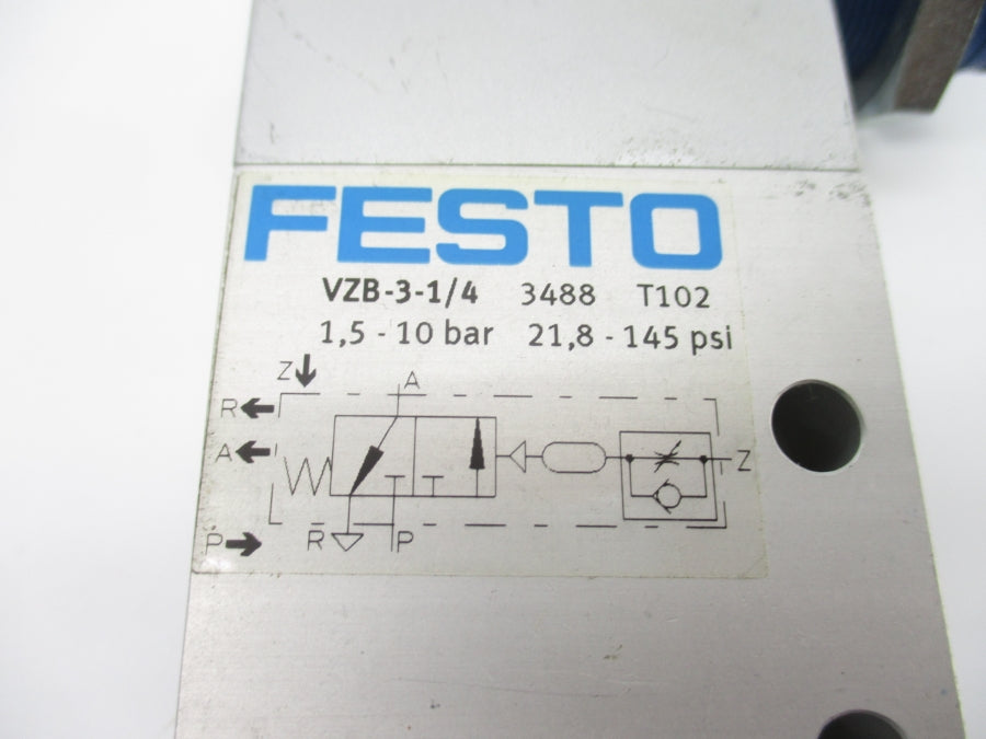 FESTO VZB-3-1/4 3488 21.8-145PSI NSNP