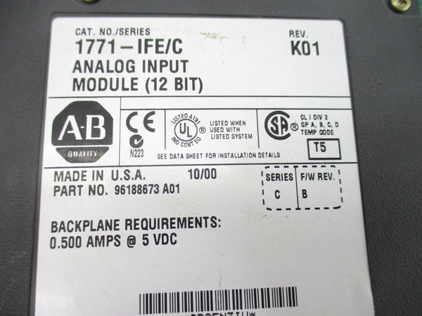 ALLEN BRADLEY 1771-IFE SER. C F/W B REV. K01 NSNP