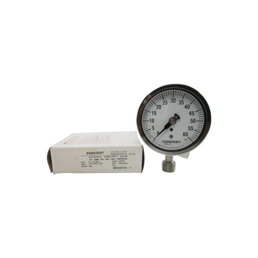 ASHCROFT 35-1009-SW-04L-60#-XMPNHSG 0-60PSI 3-1/2" NSMP