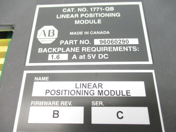 ALLEN BRADLEY 1771-QB SER. C F/W B 5VDC 1.6A UNMP