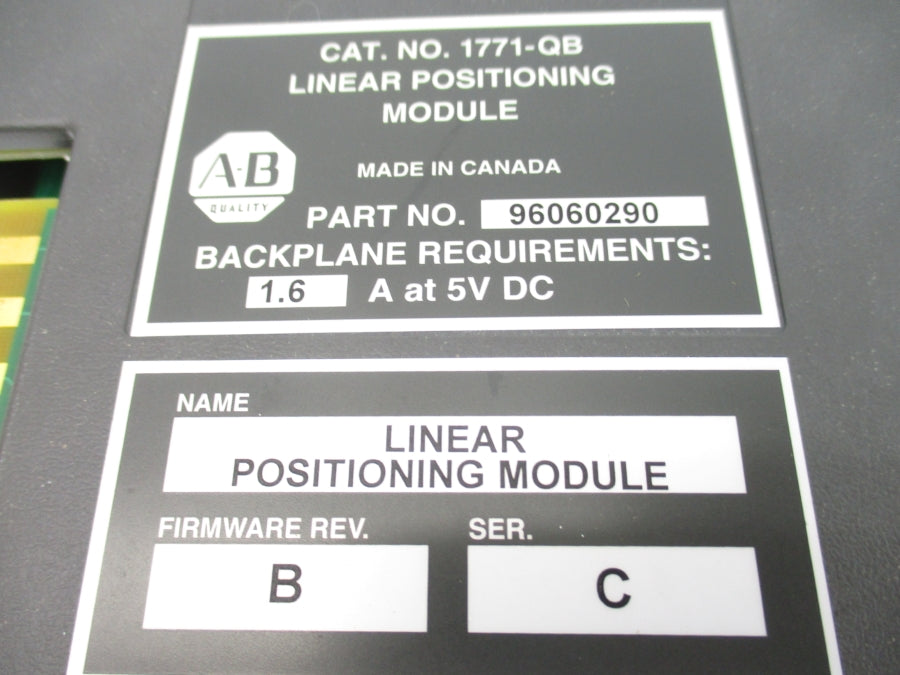 ALLEN BRADLEY 1771-QB SER. C F/W B 5VDC 1.6A UNMP