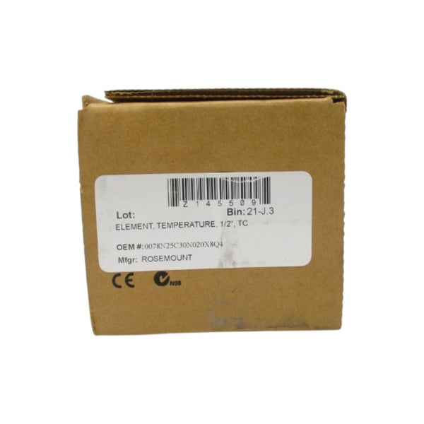ROSEMOUNT 0078N25C30N020X8Q4 1/2" NSFS