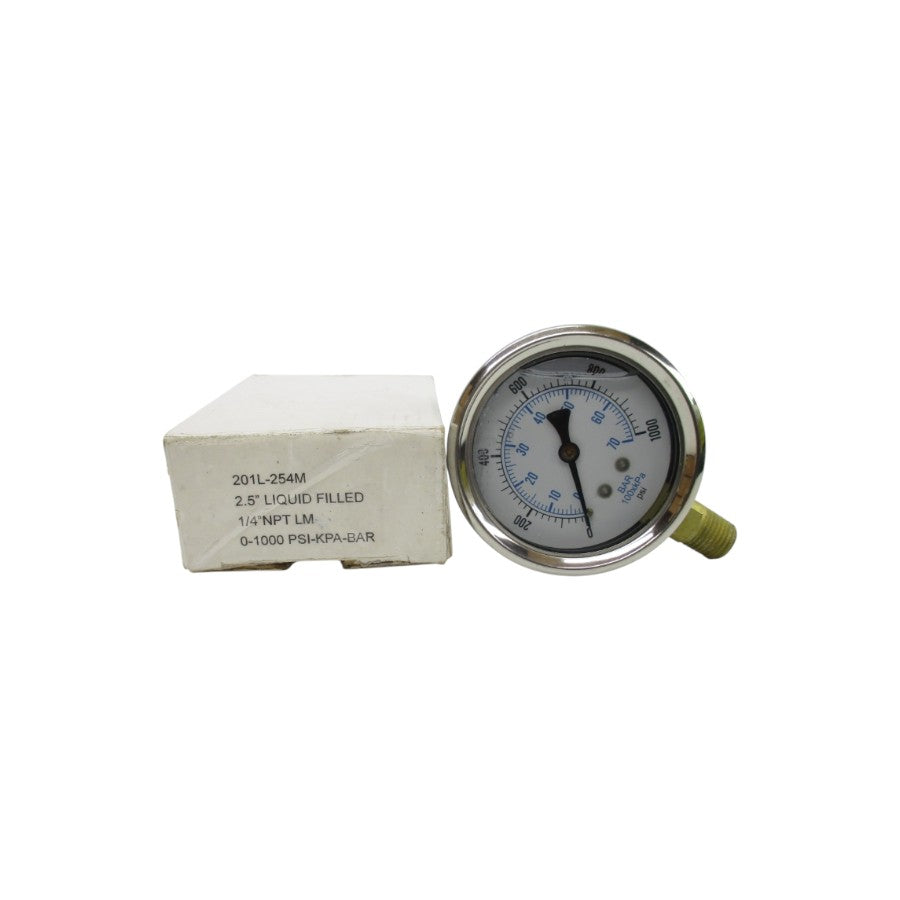 GAUGE 201L-254M 0-1000PSI NSMP