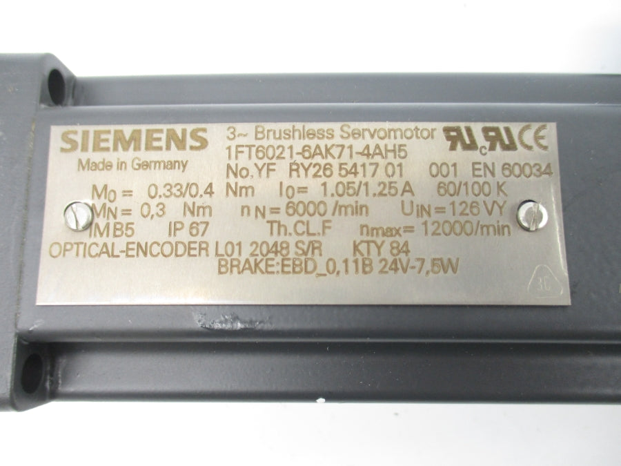 SIEMENS 1FT6021-6AK71-4AH5 1.05/1.25A NSNP
