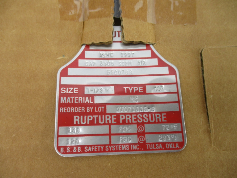 BS&B SAFETY SYSTEMS 97071006-9 138PSI  1-1/2" NSMP