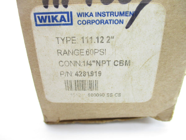 WIKA 4281.919 0-60PSI NSMP