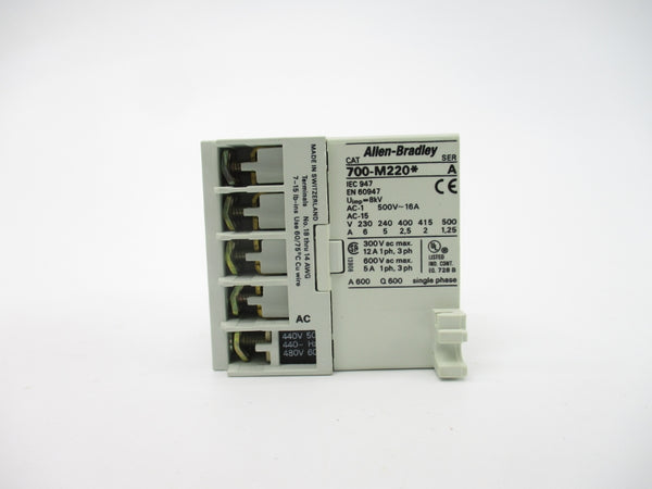 ALLEN BRADLEY 700-M220A4S SER. A 440-480V (BR/WH) NSMP