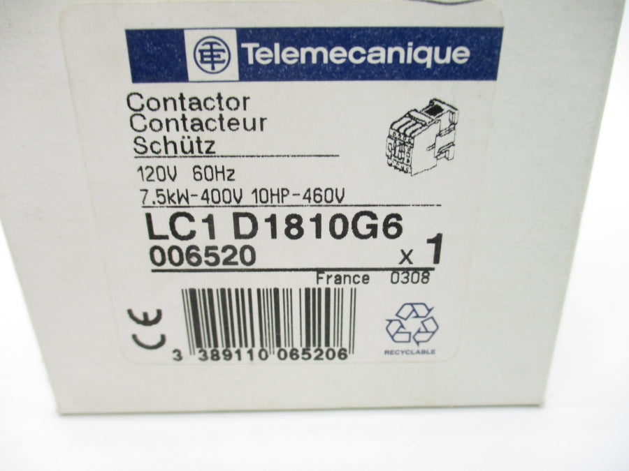 TELEMECANIQUE LC1D1810G6 120V NSMP