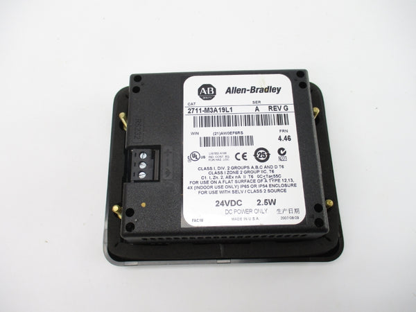 ALLEN BRADLEY 2711-M3A19L1 SER. A F/W 4.46 24VDC REV. G NSMP