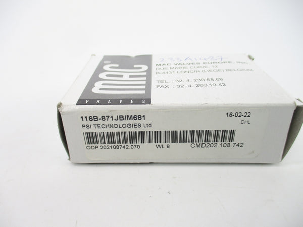 MAC 116B-871JB 24VDC 150PSI NSMP