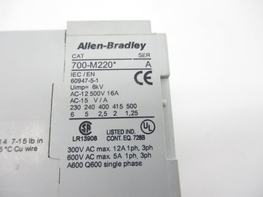 ALLEN BRADLEY 700-M220A1S SER. A 110-120V 16A NSNP