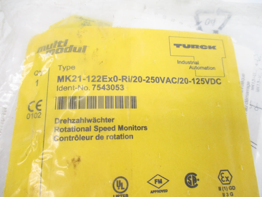 TURCK MK21-122EX0-RI/20-250VAC/20-125VDC 7543053 NSMP