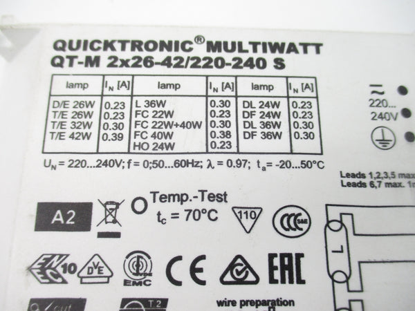 QUICKTRONIC QT-M2X26-42/220-240S 220-240V UNMP