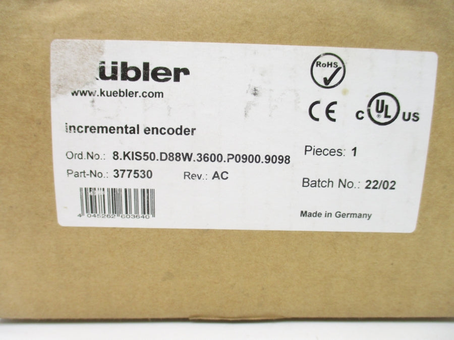 KUBLER 8.KIS50.D88W.3600.P0900.9098 377530 5-30VDC REV. AC NSMP