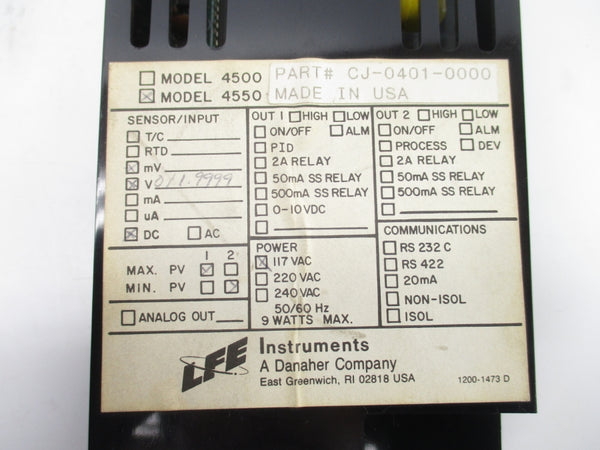 LFE INSTRUMENTS 4550 CJ-0401-0000 117VAC NSNP