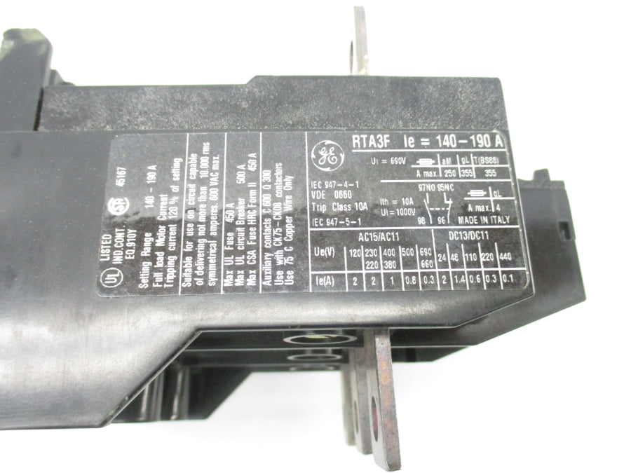 GENERAL ELECTRIC RTA3F 690V 140-190A UNMP