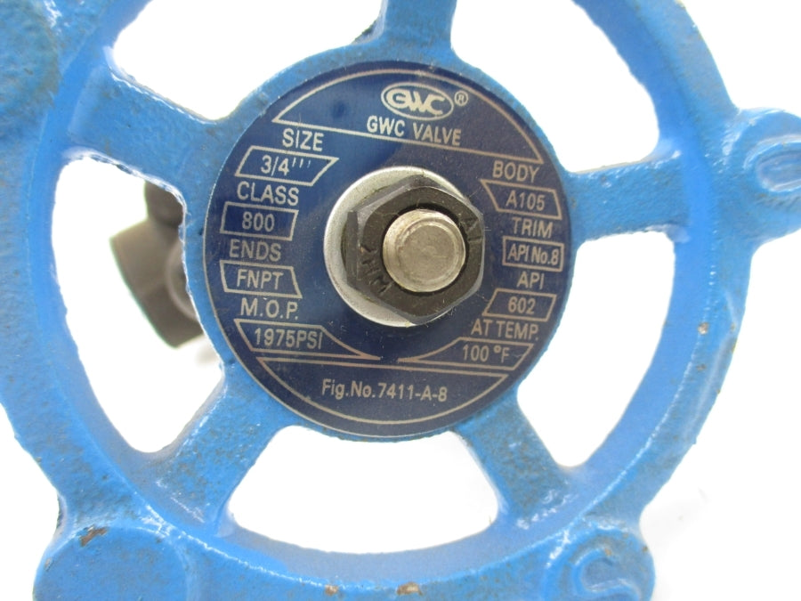 GWC VALVE 7411-A-B 1975PSI 3/4" NSNP