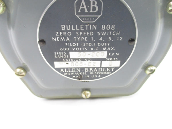 ALLEN BRADLEY 808-C2 SER. D 600VAC UNMP