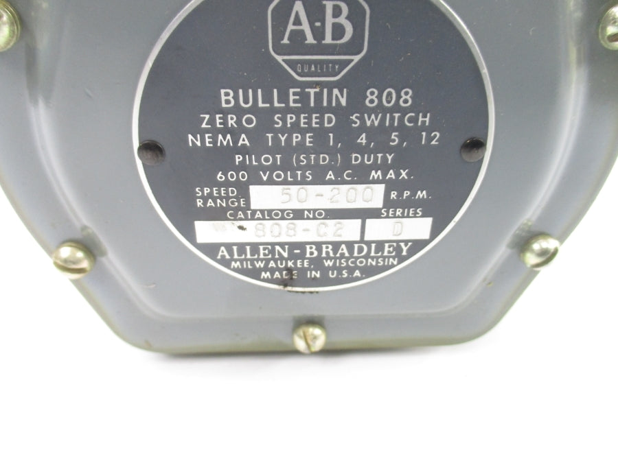 ALLEN BRADLEY 808-C2 SER. D 600VAC UNMP