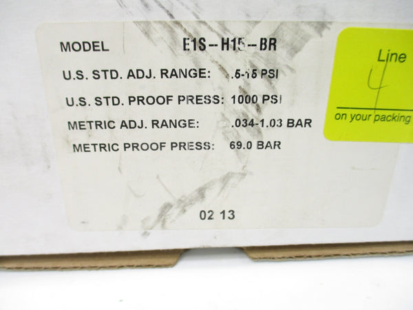 BARKSDALE E1S-H15-BR .5-15PSI NSMP
