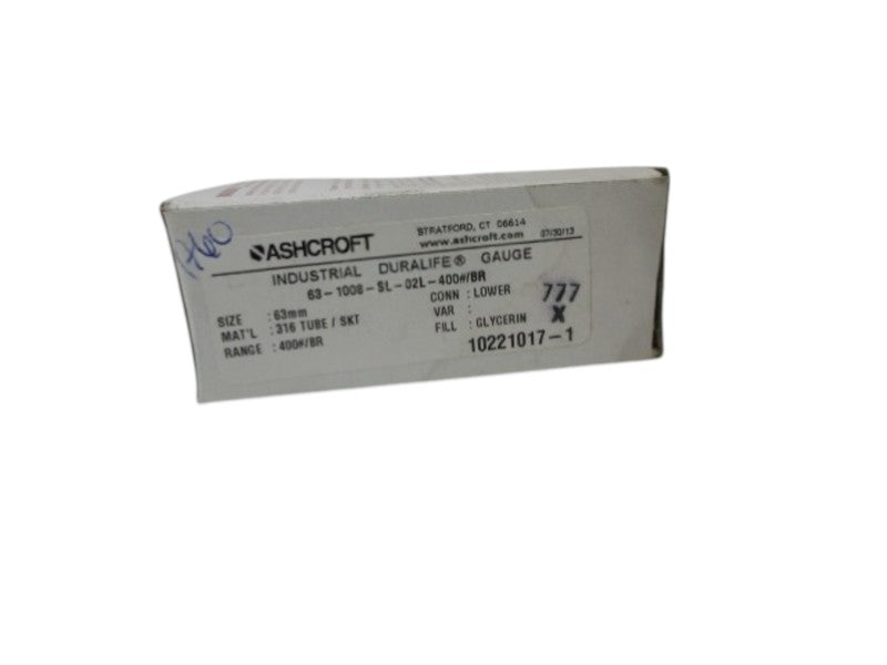 ASHCROFT 63-1008-SL-02L-400 DURALIFE GLYCERIN GAUGE NSMP