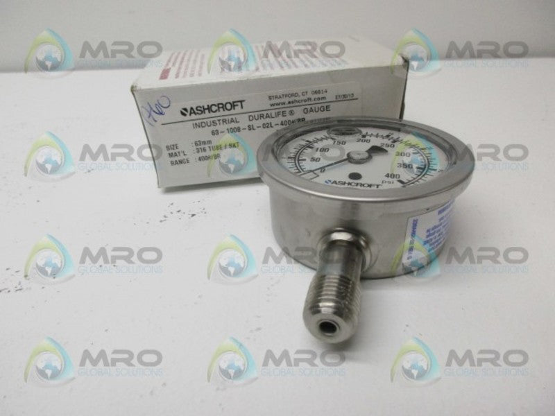 ASHCROFT 63-1008-SL-02L-400 DURALIFE GLYCERIN GAUGE NSMP