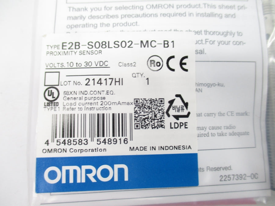 OMRON E2B-S08LS02-MC-B1 10-30VDC NSMP