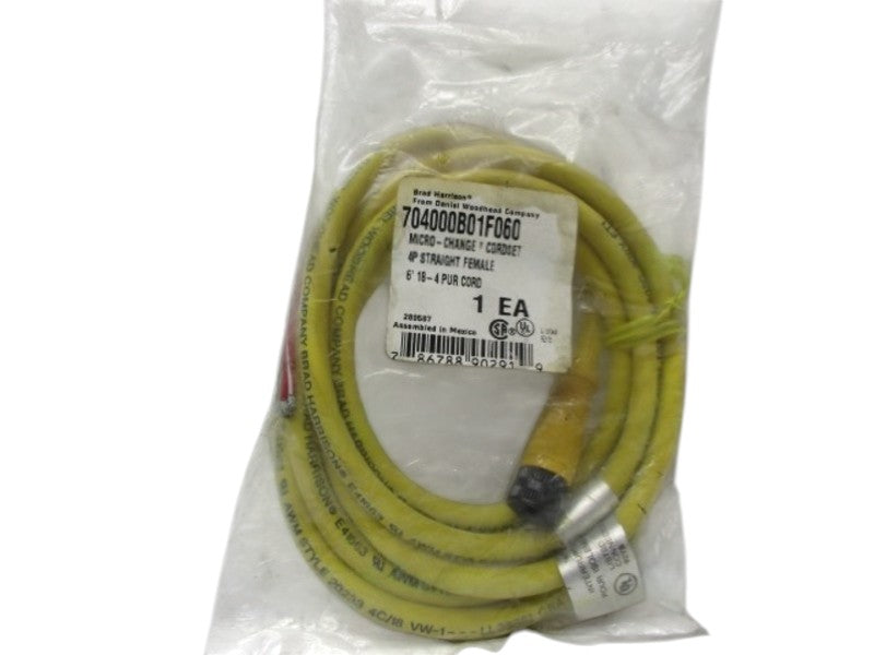 WOODHEAD 704000B01F060 MICRO CHANGE CORD 4P STRAIGHT FEMALE NSMP