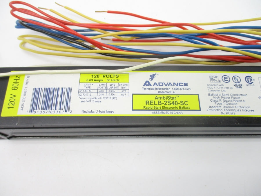 ADVANCE RELB-2S40-SC 120V 0.63A NSNP