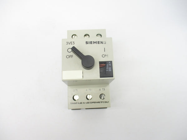 SIEMENS 3VE3000-2NA00 600VAC 16-25A NSMP