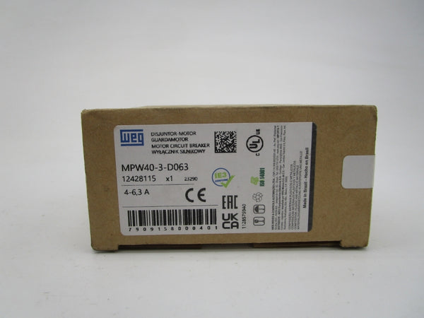 WEG MPW40-3-D063 12428115 4-6.3A NSFS