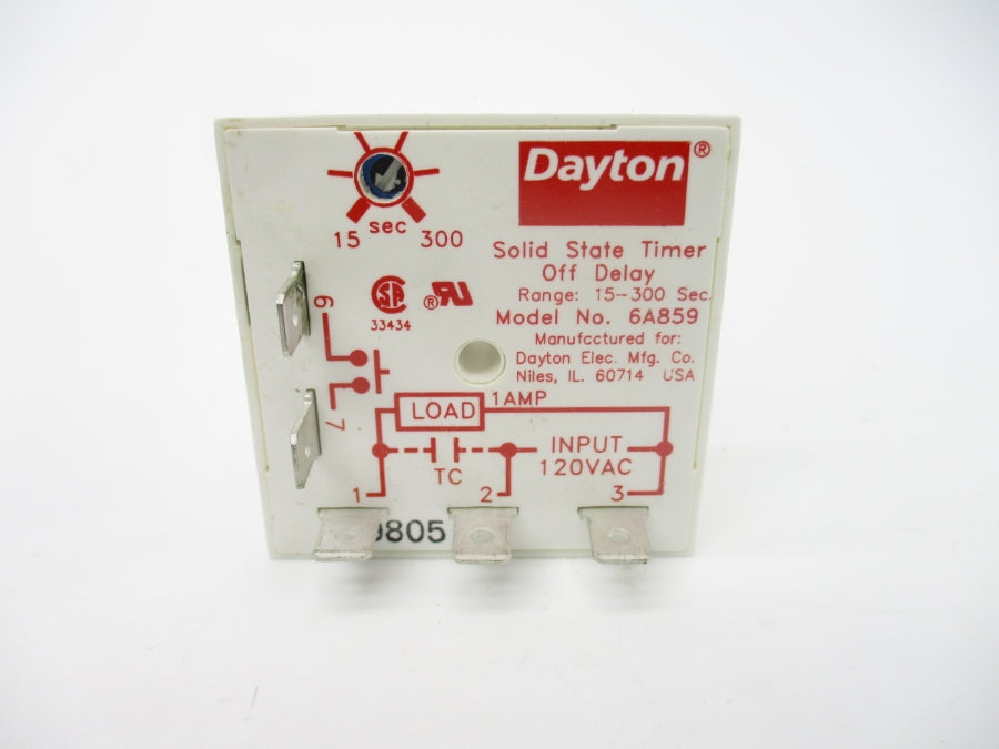 DAYTON 6A859 120VAC 1A 15-300S NSMP