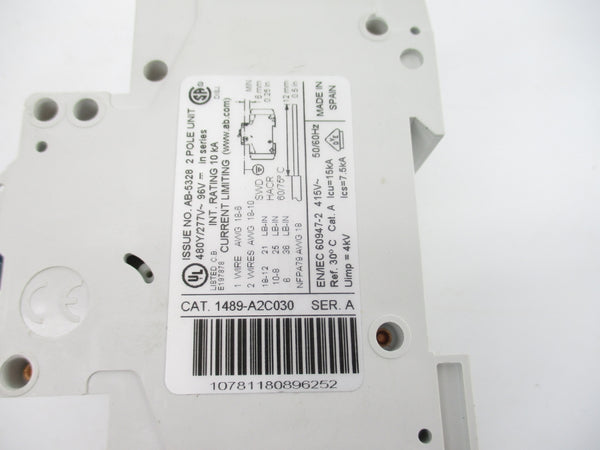 ALLEN BRADLEY 1489-A2C030 SER. A 277V 3A NSNP
