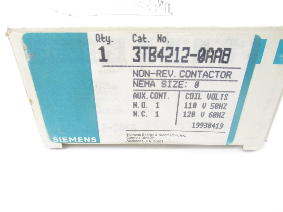 SIEMENS 3TB4212-0AA8 110/120V 30A NSMP