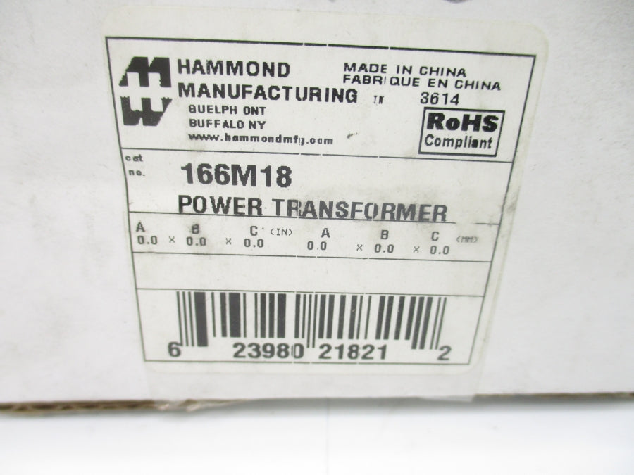HAMMOND MANUFACTURING 166M18 115V 3A NSMP