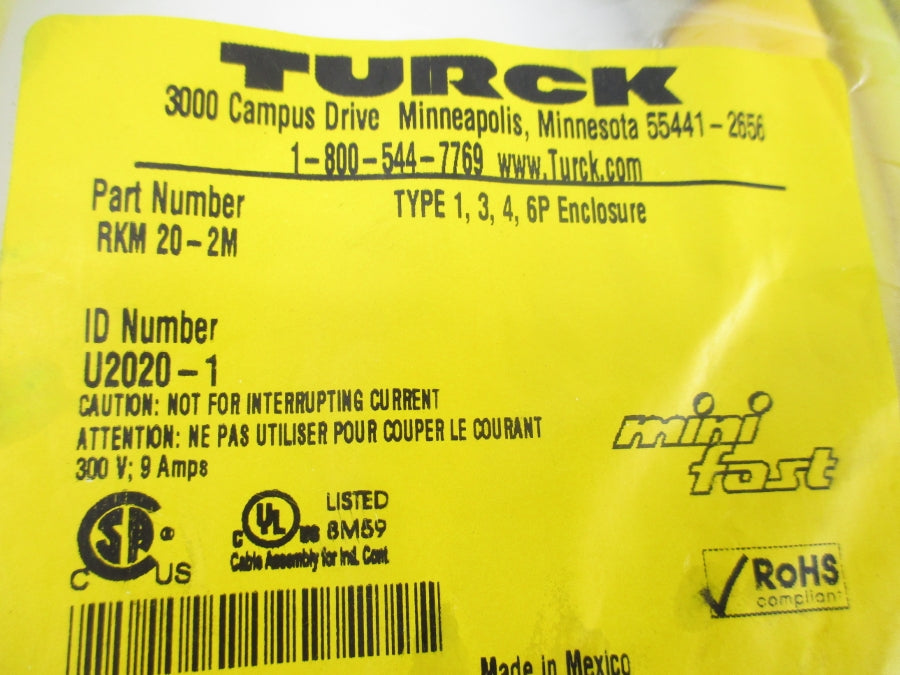 TURCK RKM20-2M U2020-1 300V 9A NSMP