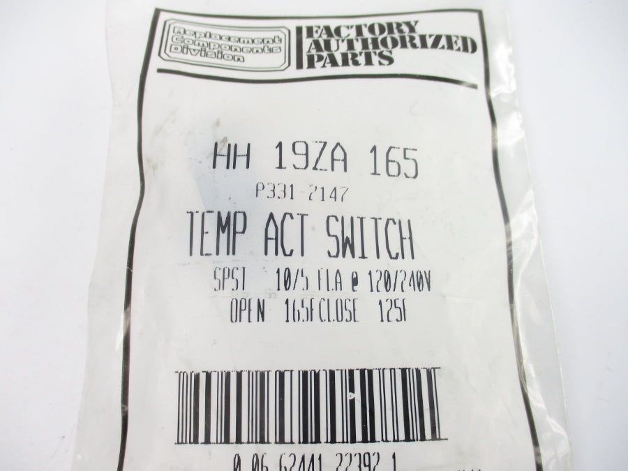 FACTORY AUTHORIZED PARTS HH19ZA165 120/240V 10/5A NSMP