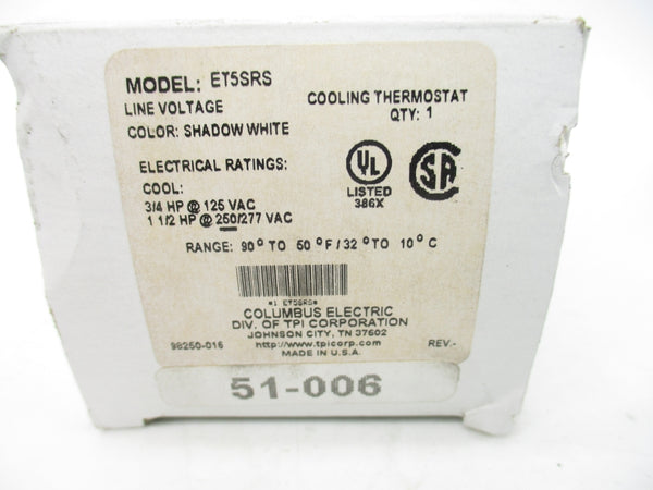 COLUMBUS ELECTRIC ET5SRS 250/277VAC 90-50'F/32-10'C NSMP