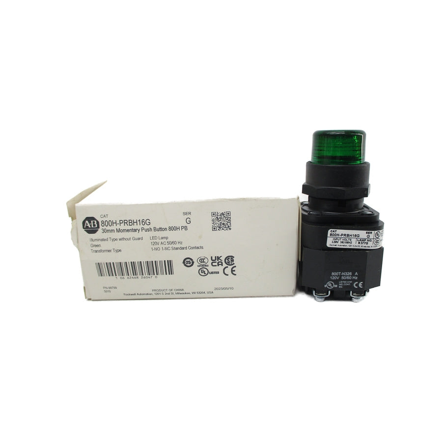 ALLEN BRADLEY 800H-PRBH16G SER. G 120VAC (WH) NSMP