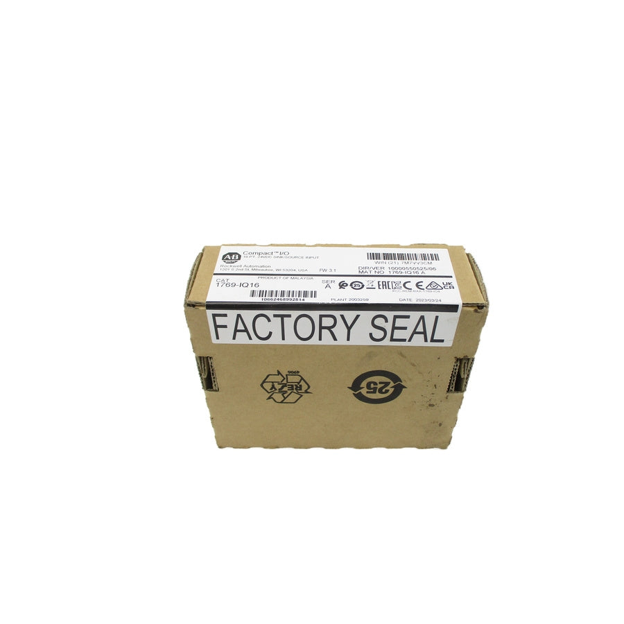 ALLEN BRADLEY 1769-IQ16 SER. A F/W 3.1 24VDC DATE: 2023 NSFS